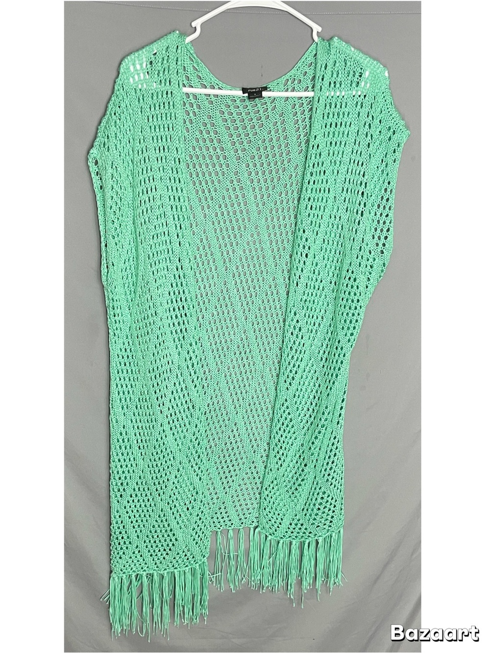 Rue 21 Sleeveless Open Front Open Knit Cardigan W/ Fringe Women’s Size Small